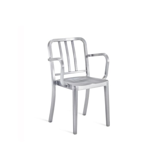 Heritage stacking armchair by Philippe Starck for Emeco in brushed aluminum