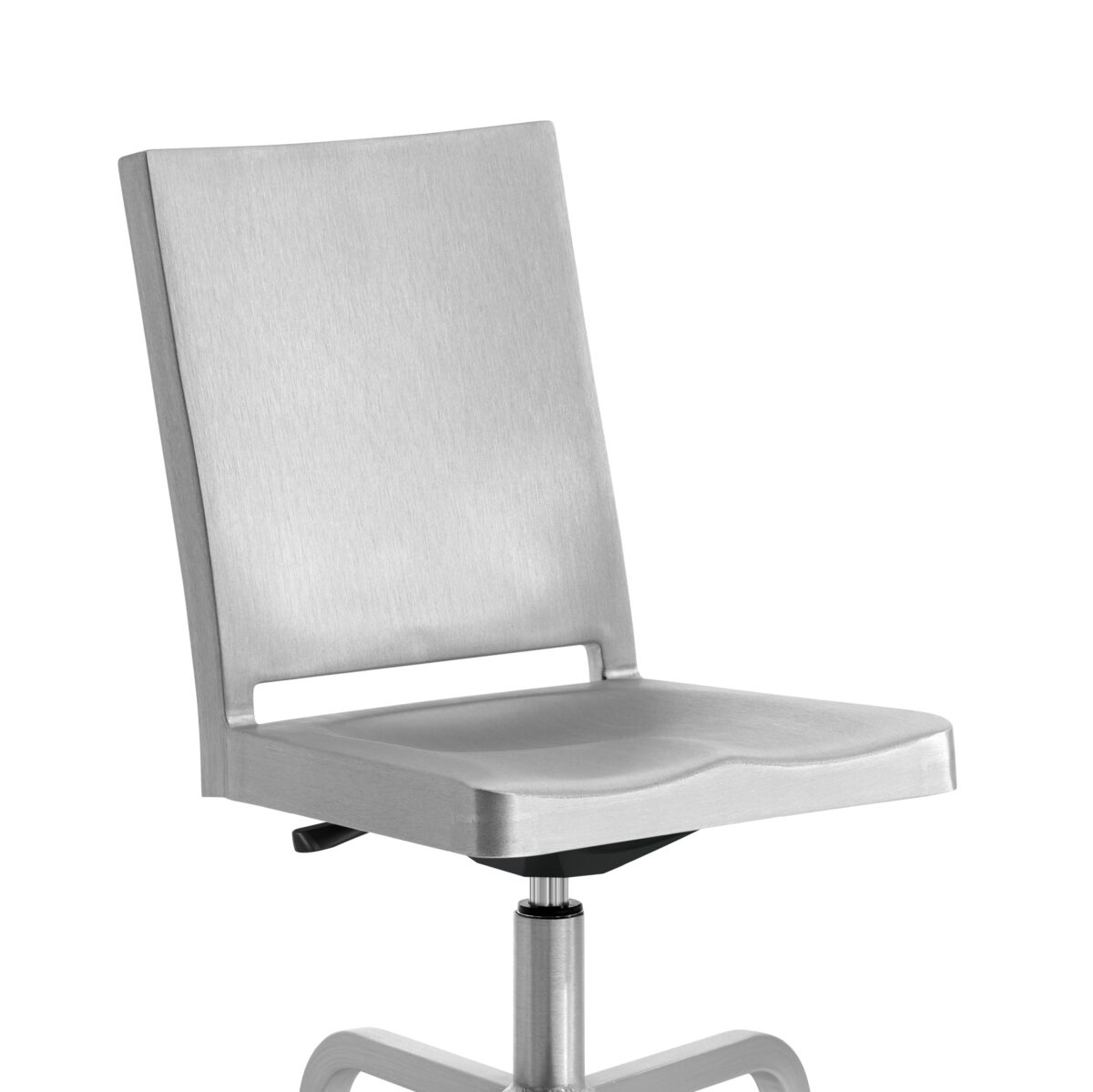 Contemporary Hudson Swivel Chair by Philippe Starck, featuring a polished aluminum frame and swivel base.