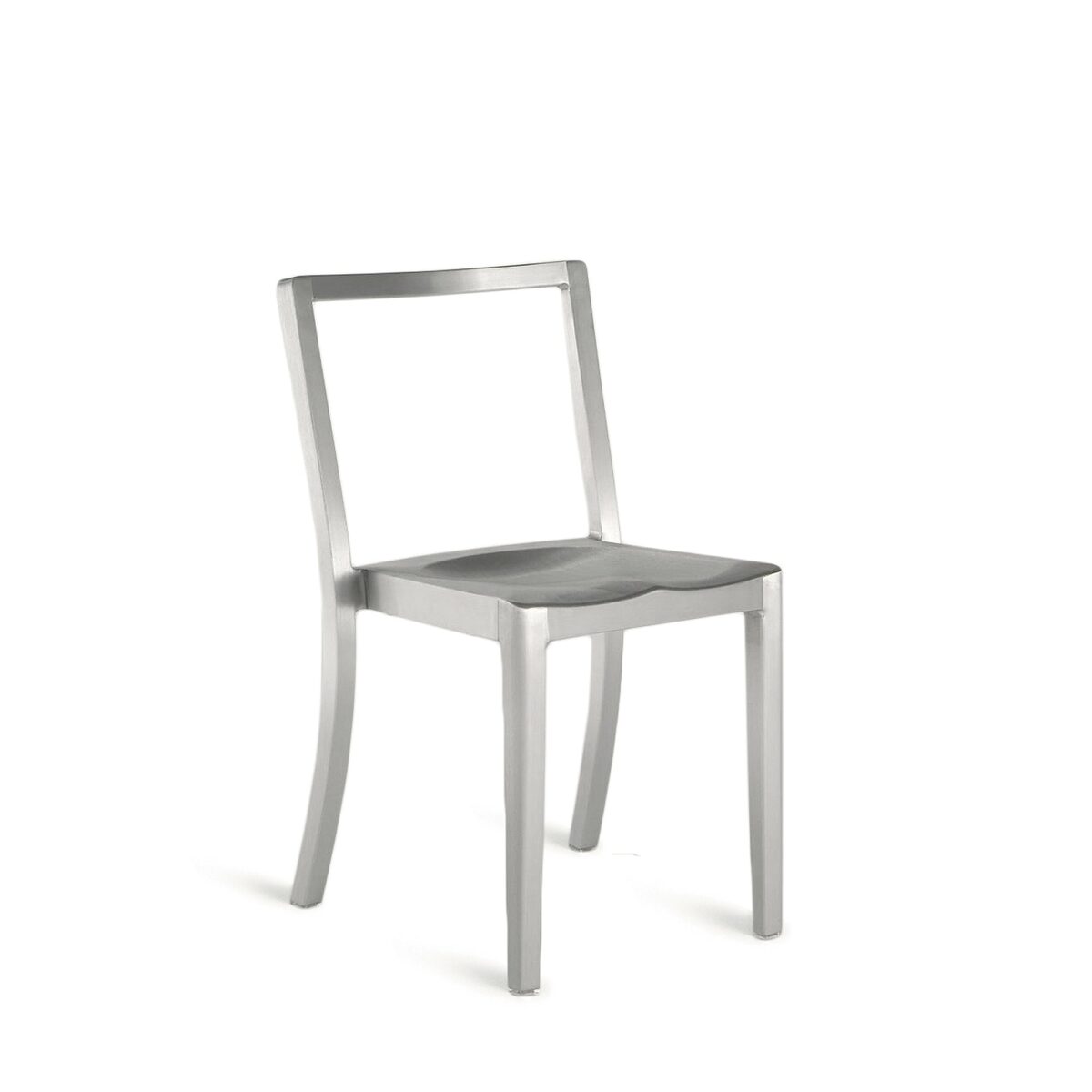 “Icon Chair by Philippe Starck for Emeco, crafted from recycled aluminum with a sleek, modern silhouette.”