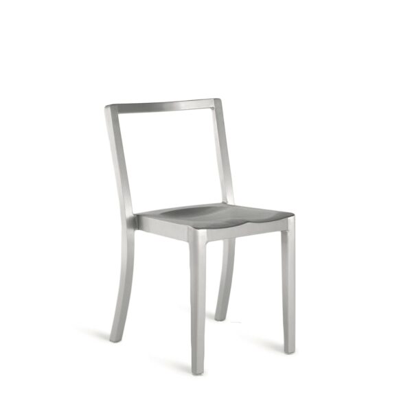 “Icon Chair by Philippe Starck for Emeco, crafted from recycled aluminum with a sleek, modern silhouette.”