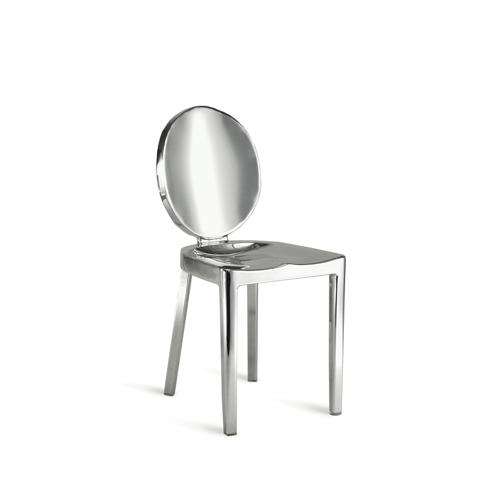 “Kong Chair by Philippe Starck for Emeco, featuring hand-brushed aluminum and a bold, sculptural form.”