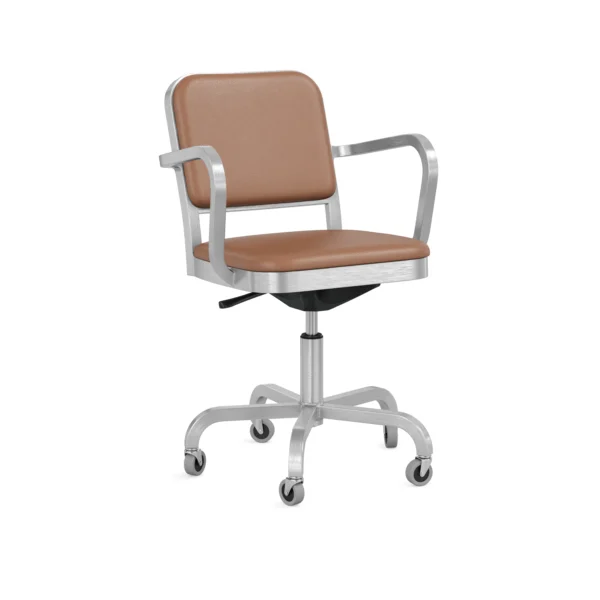 Navy Officer swivel armchair by Emeco – elegant design for luxury homes in Royal Oak.