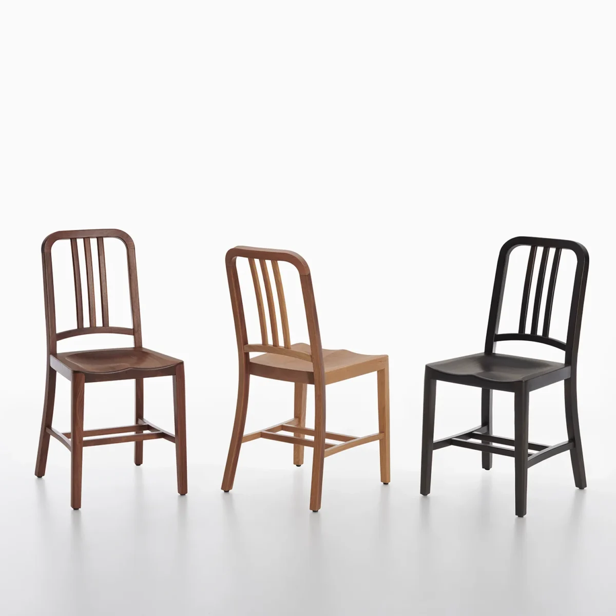Timeless Navy Wood Chair with a blend of wood and metal for modern interiors by Emeco.