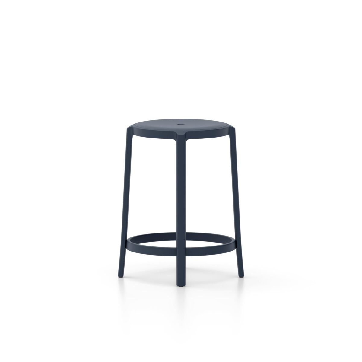 “Contemporary bar stool with recycled plastic seat from the On & On collection by Emeco.”