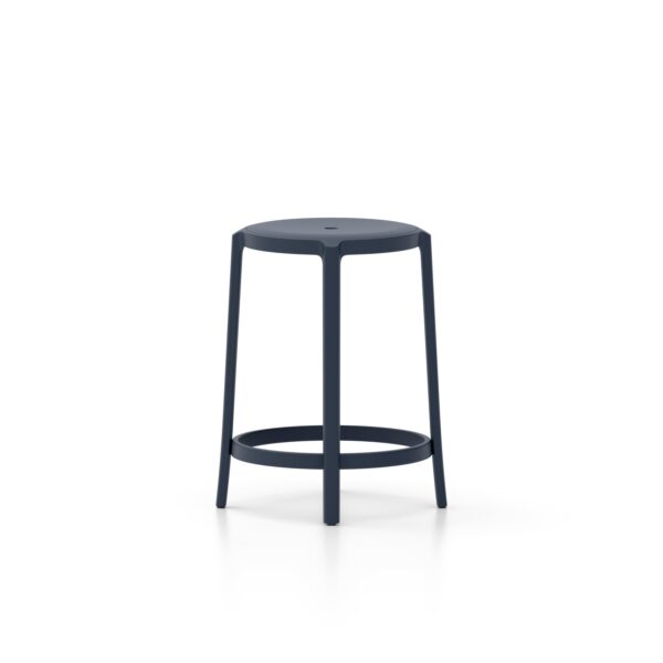 “Contemporary bar stool with recycled plastic seat from the On & On collection by Emeco.”