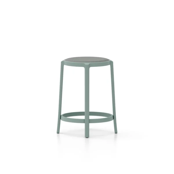 The On & On upholstered stool by Emeco offers a blend of modern design and comfort, perfect for enhancing luxury interiors in Troy, MI.