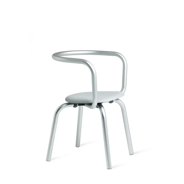 Parrish Side Chair by Emeco, a sleek and modern design with clean lines, perfect for adding a touch of sophistication and comfort to contemporary dining or office spaces.
