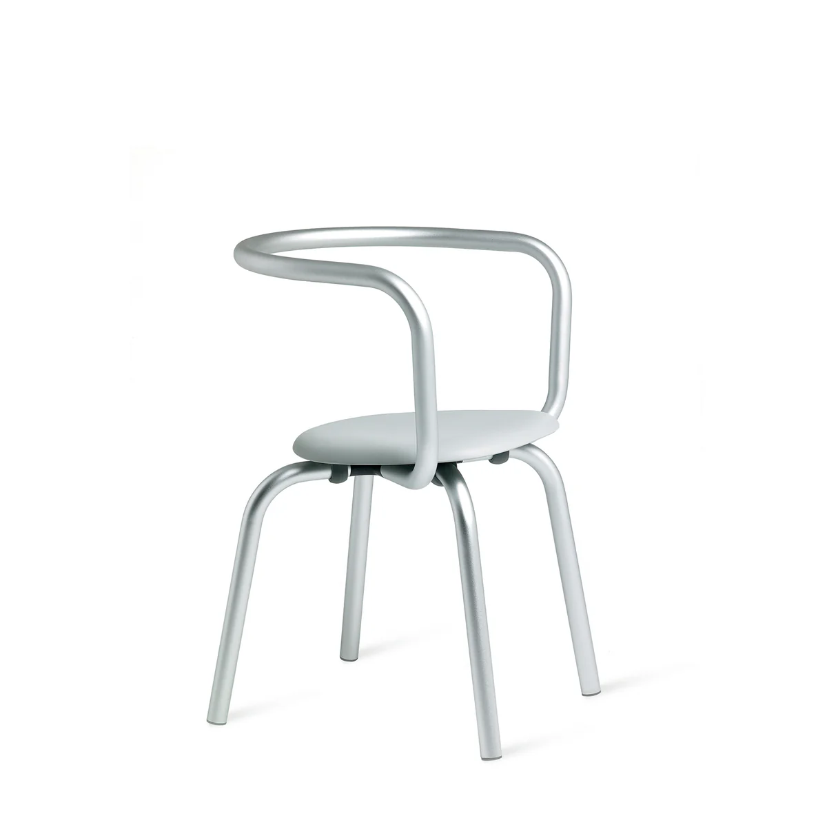 Parrish Side Chair by Emeco, a sleek and modern design with clean lines, perfect for adding a touch of sophistication and comfort to contemporary dining or office spaces.