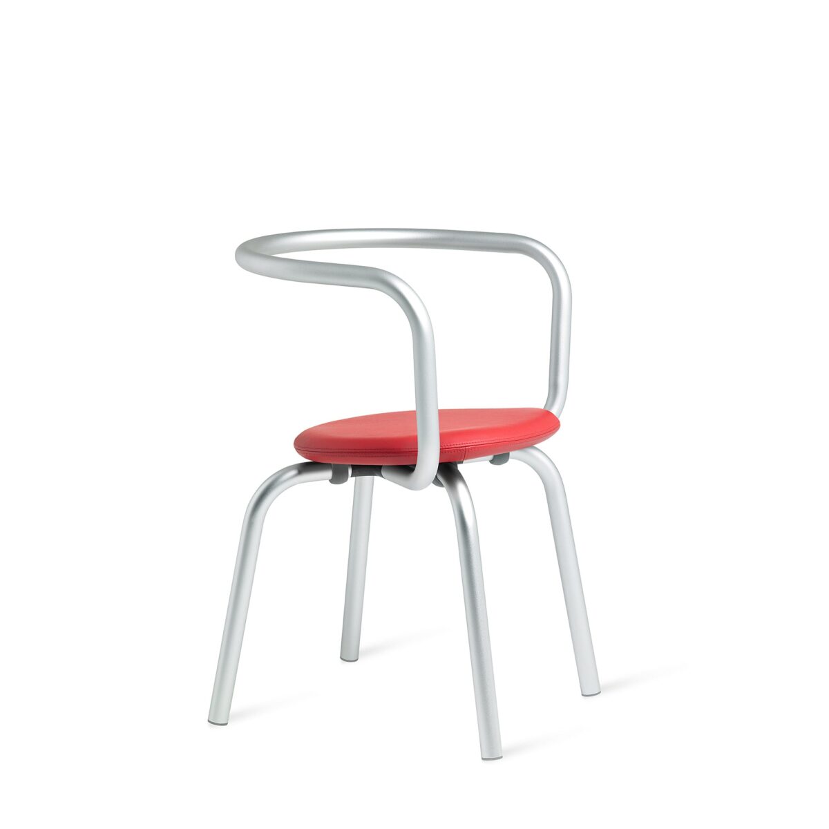 Side view of Parrish Chair by Konstantin Grcic, wood and aluminum materials