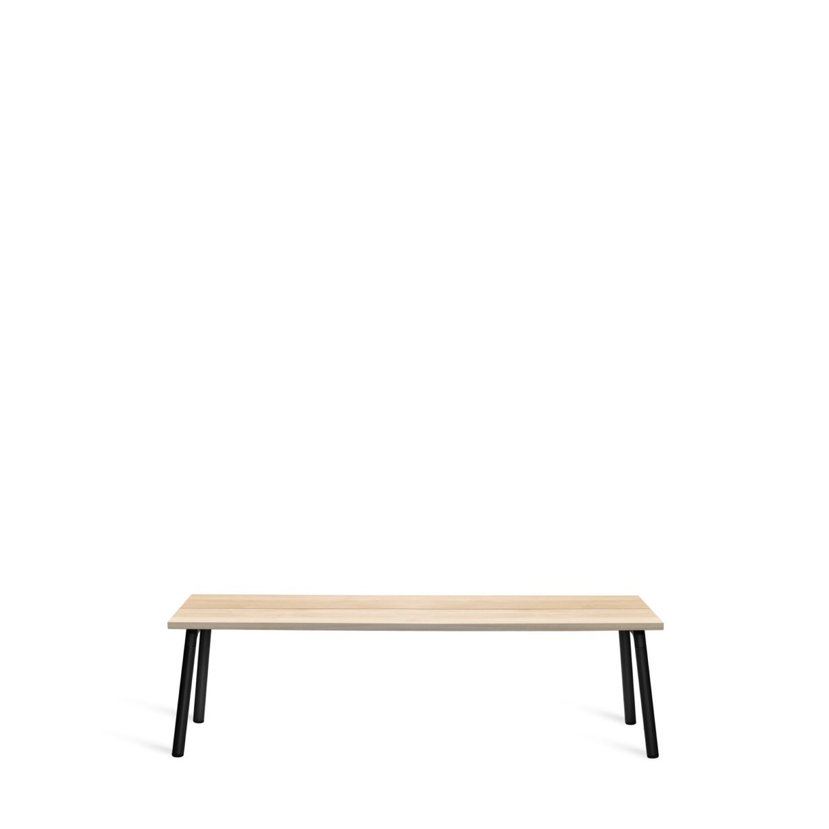 Run Bench by Emeco with a walnut seat and aluminum frame by Sam Hecht and Kim Colin.