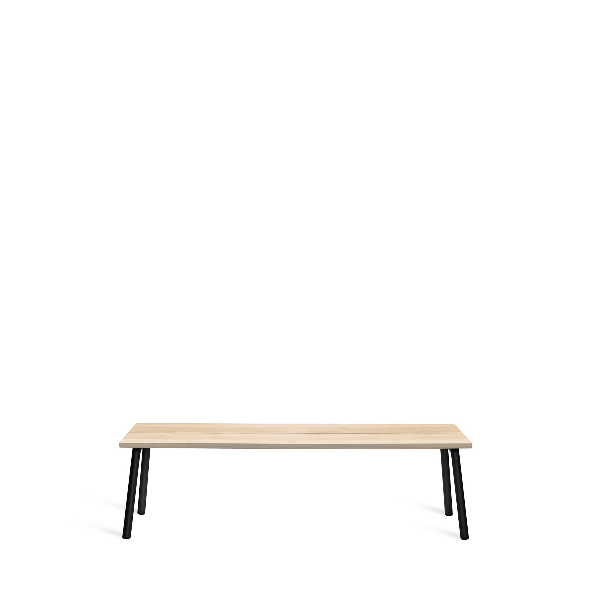 Run Bench by Emeco with a walnut seat and aluminum frame by Sam Hecht and Kim Colin.