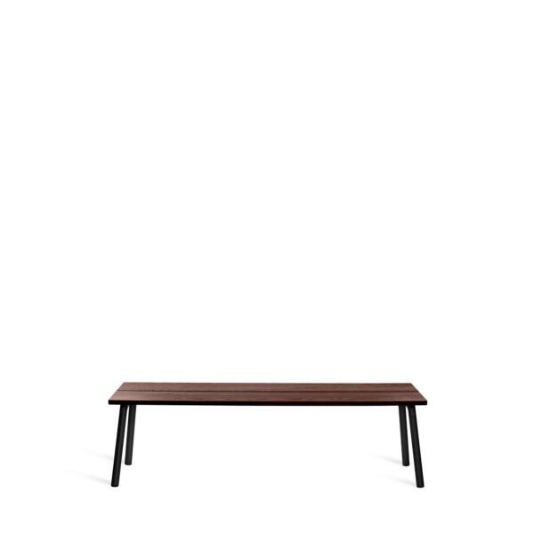 “Contemporary Emeco Run Bench in wood, offering a clean silhouette and functional design by Hecht & Colin.”