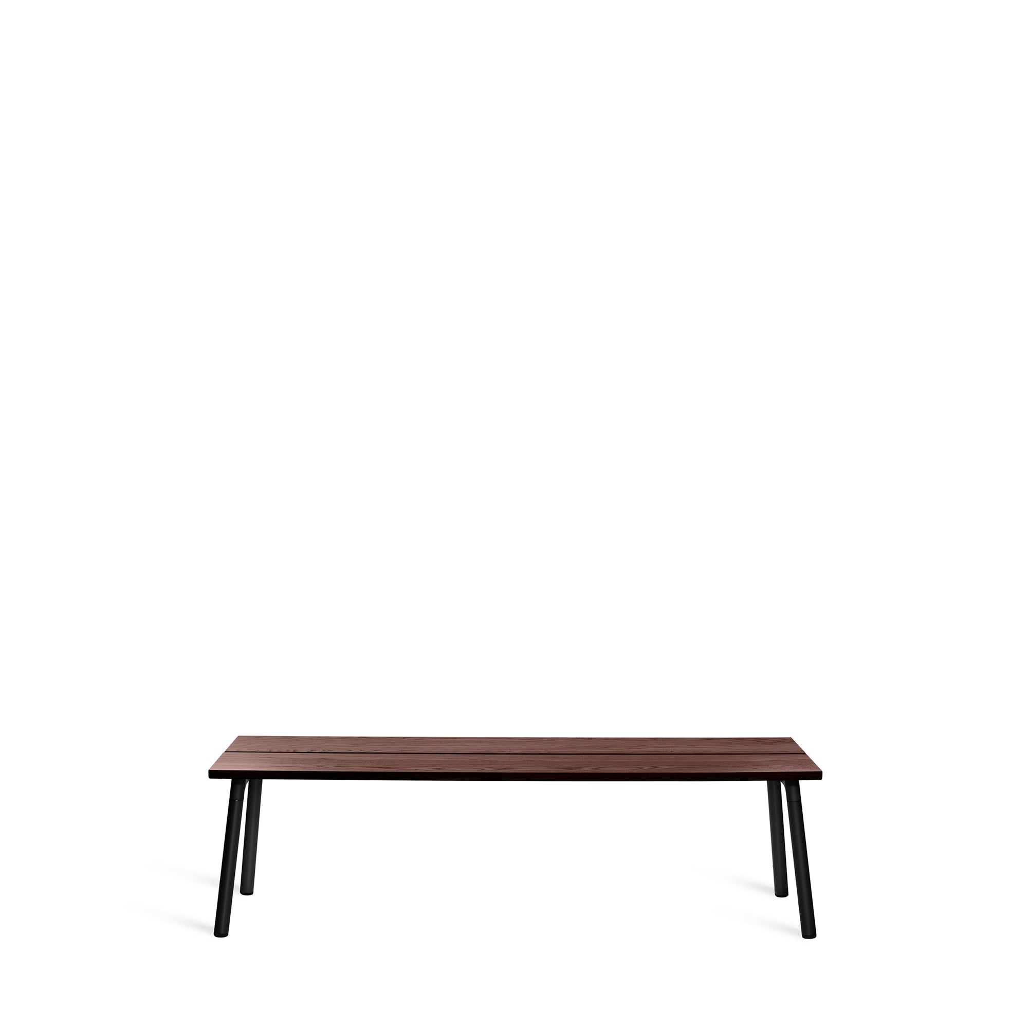 “Contemporary Emeco Run Bench in wood, offering a clean silhouette and functional design by Hecht & Colin.”