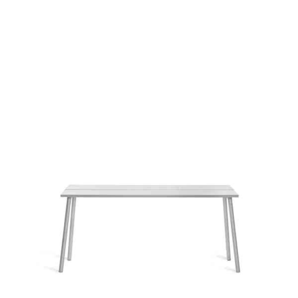 Sleek side table with a recycled aluminum frame and choice of wood or aluminum top, designed by Sam Hecht and Kim Colin for Emeco.