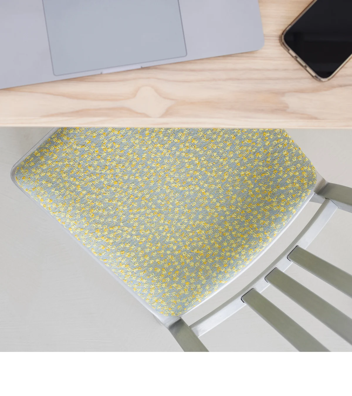 Upholstered Seat Pad by Emeco, a comfortable and stylish addition to Emeco chairs, offering enhanced seating with modern fabric options for a refined and cozy look.