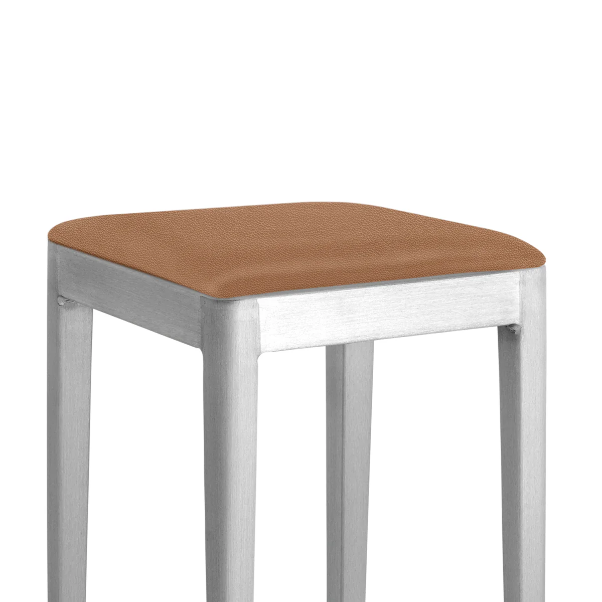 Emeco Stool seat pad in Spinneybeck Volo leather by Emeco, designed by Philippe Starck, provides comfort and style for the Emeco Stool, suitable for both indoor and outdoor use.