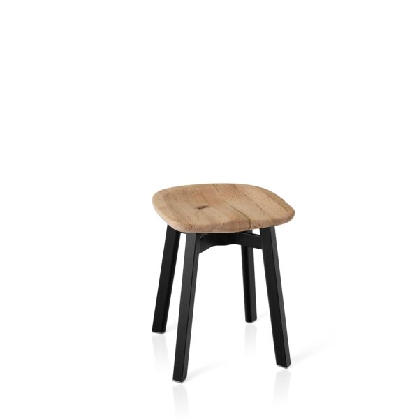 “SU Small Stool by Emeco, combining Japanese design simplicity by Nendo with recyclable craftsmanship.”