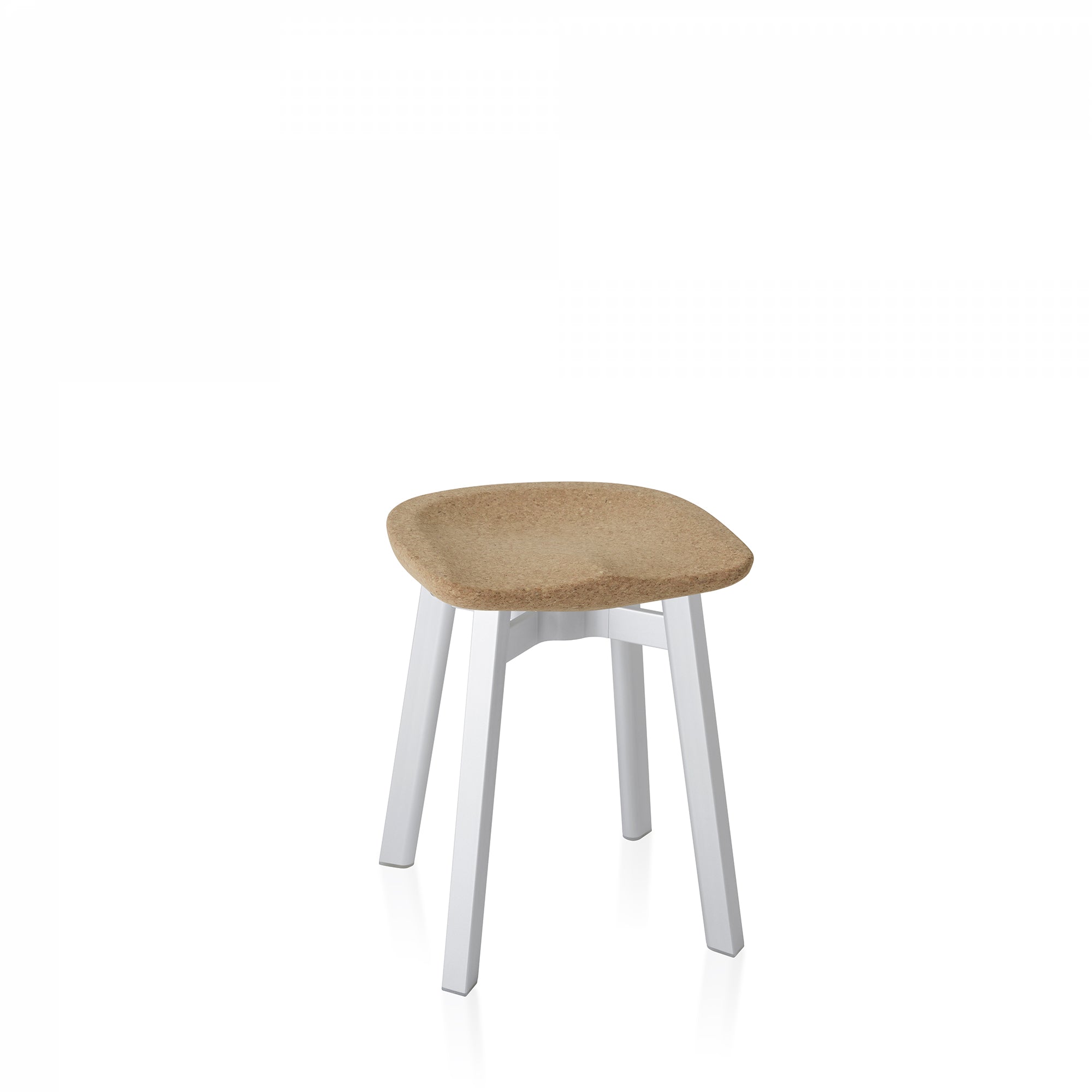 “Low SU Stool by Nendo for Emeco, crafted with recycled materials and designed for versatility in small spaces.”