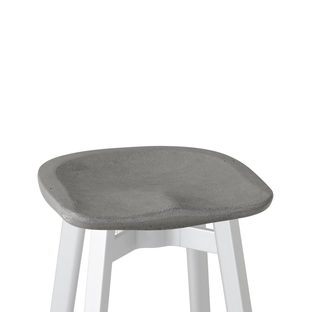 Nendo-designed SU Small Stool for Emeco, highlighting eco-friendly materials and minimalist form.