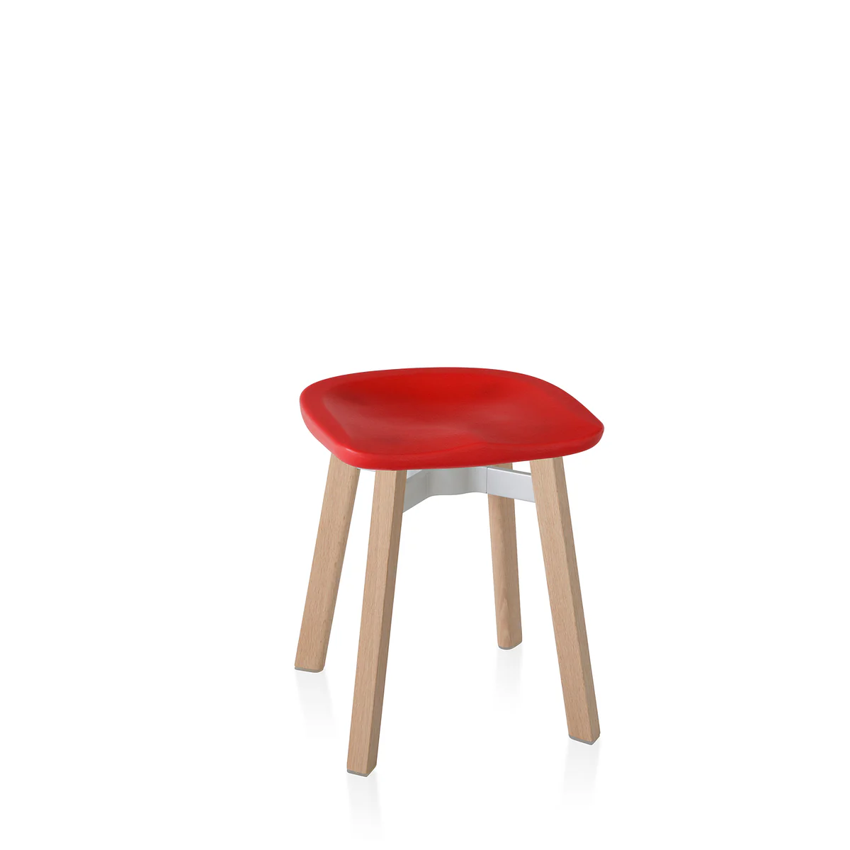 SU Small Stool by Emeco, a compact and stylish design with a minimalist aesthetic, perfect for modern spaces, providing both functionality and sleek appeal.