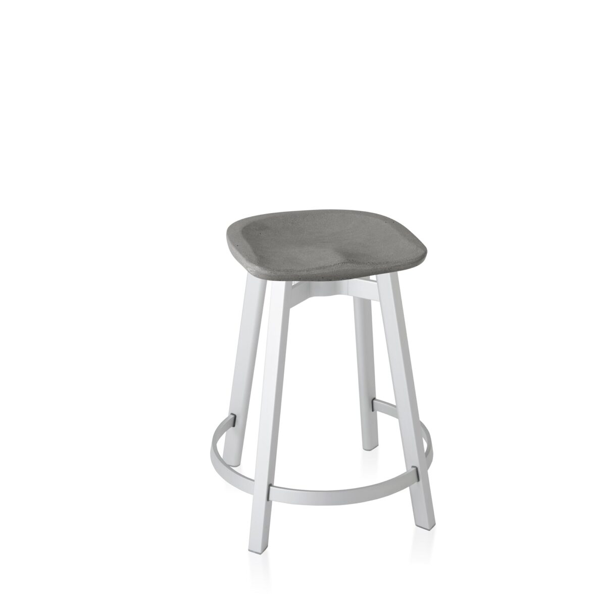 SU Stool by Nendo for Emeco, crafted from eco-conscious materials with a stylish aluminum base.