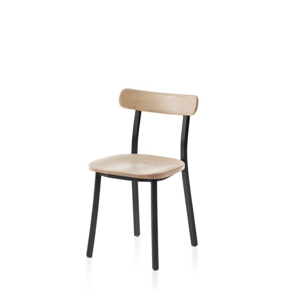 Utility Side Chair by Jasper Morrison – Contemporary design with aluminum frame and solid wood seat