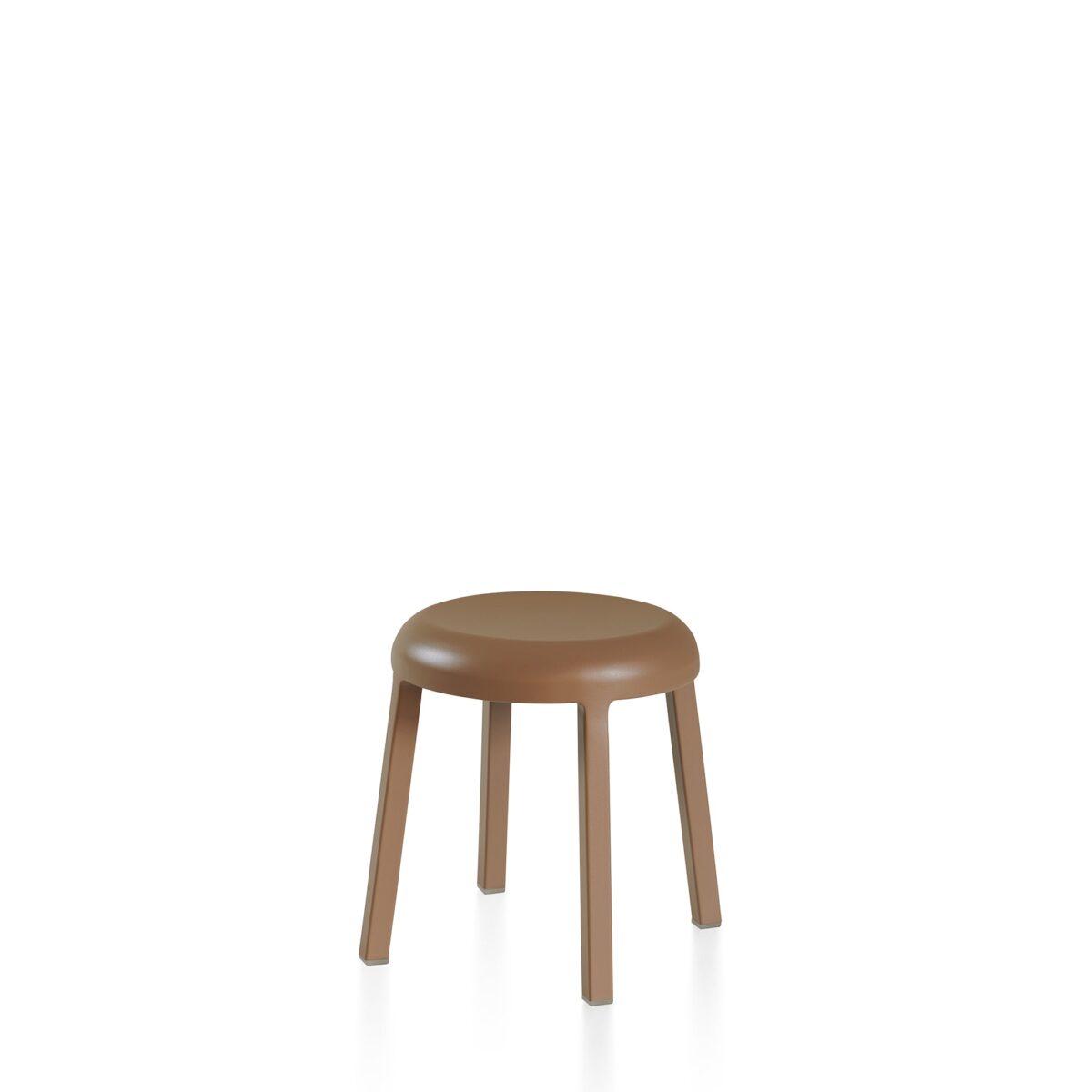 “Eco-friendly Emeco On & On stool featuring sustainable recycled plastic seating.”