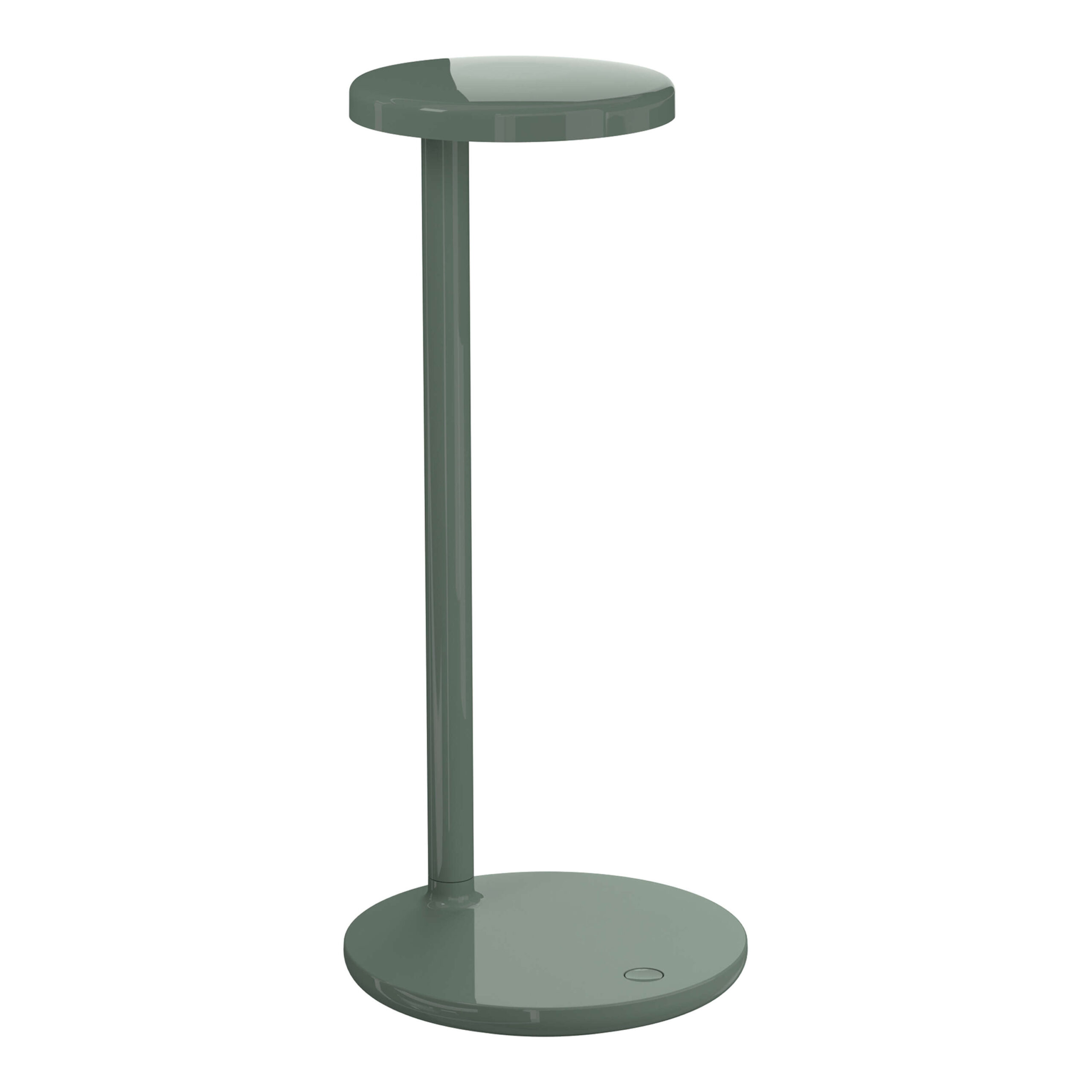 Modern Oblique desk lamp by Flos in matte black, featuring a slim vertical body and angled light head.