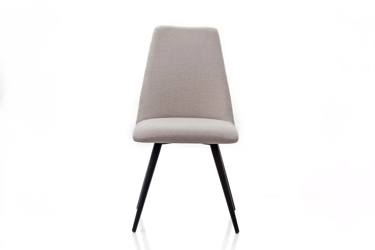FLORE chair by Peressini with a gently curved shell seat and slender metal legs in matte black finish.