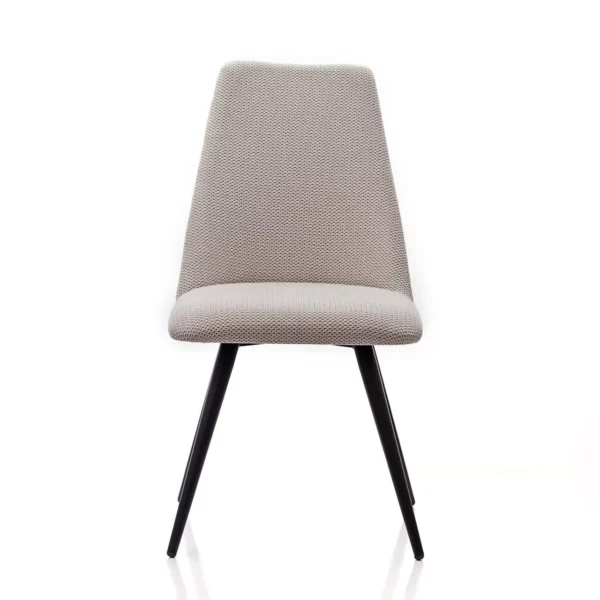 FLORE chair by Peressini with a gently curved shell seat and slender metal legs in matte black finish.
