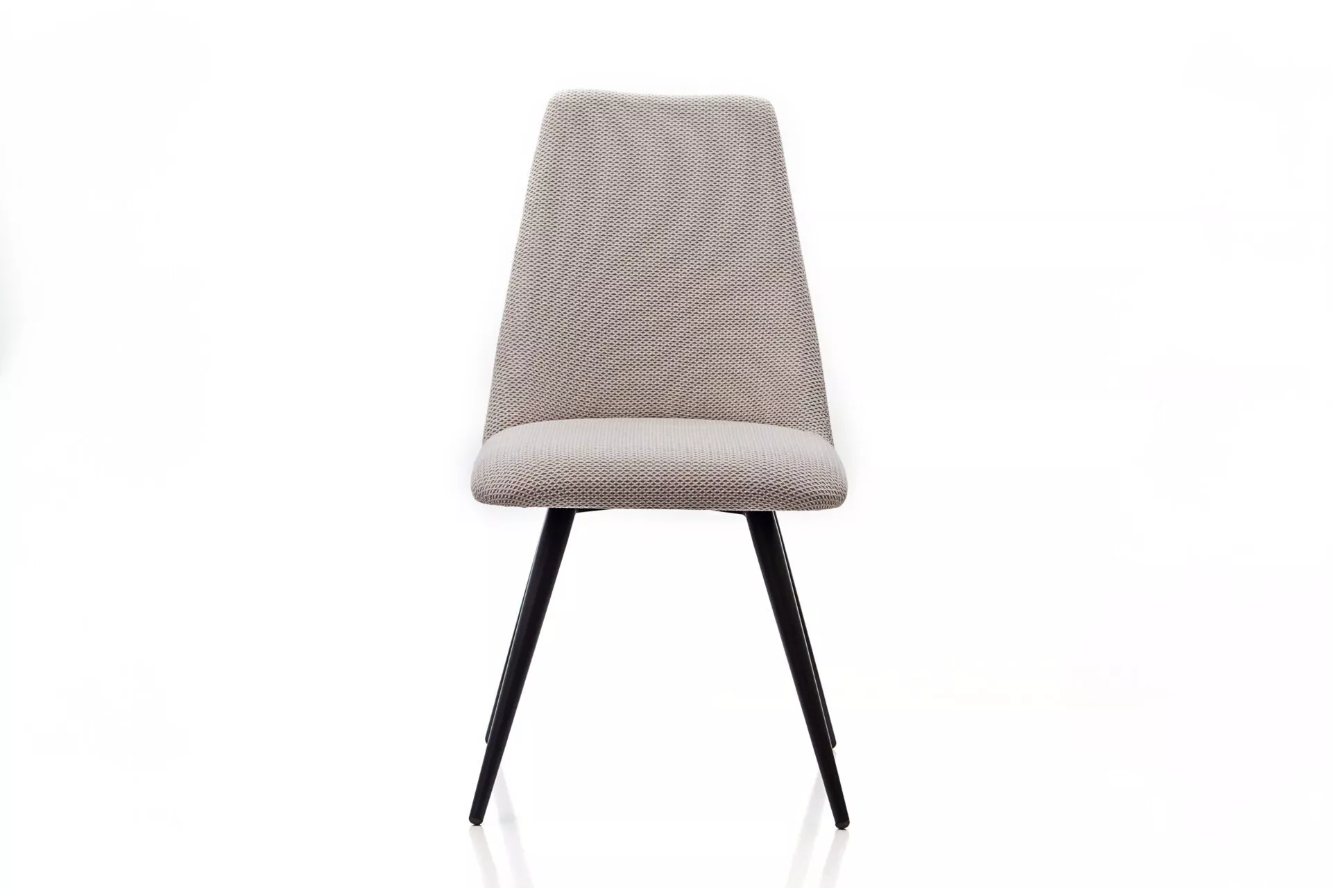 FLORE chair by Peressini with a gently curved shell seat and slender metal legs in matte black finish.