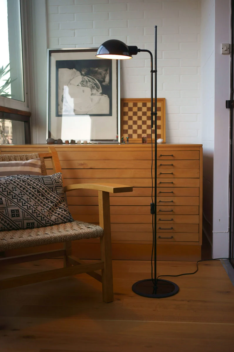 “Modern interior lamp Funiculí by Marset – simple, utilitarian design perfect for minimalist spaces”