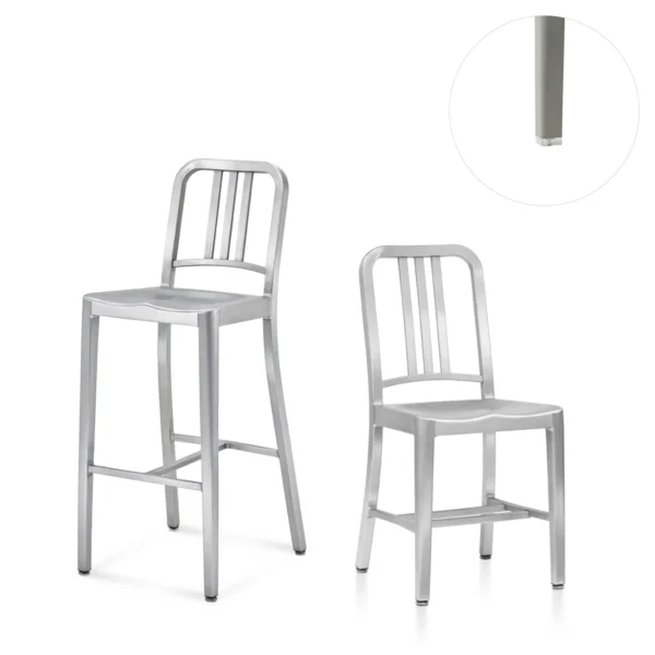 Protective floor glides designed for Emeco Navy chairs, ensuring stability and preventing surface damage.