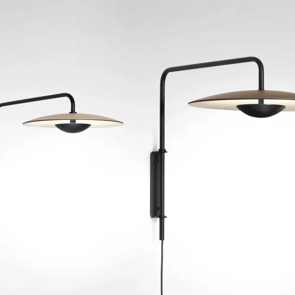 “Designer floor lamp Ginger by Marset – minimalist wood and metal lighting with diffused illumination”