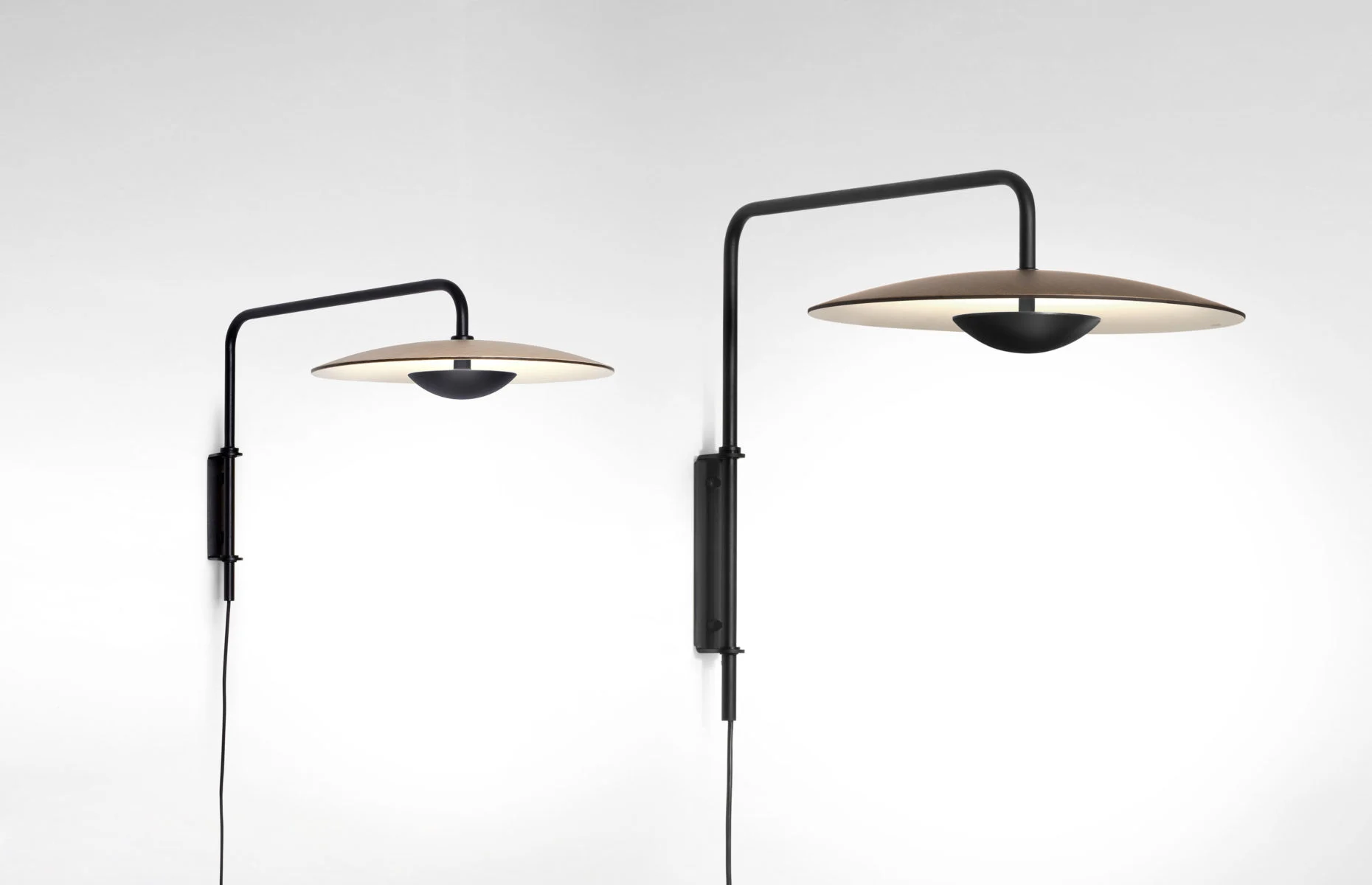 “Designer floor lamp Ginger by Marset – minimalist wood and metal lighting with diffused illumination”