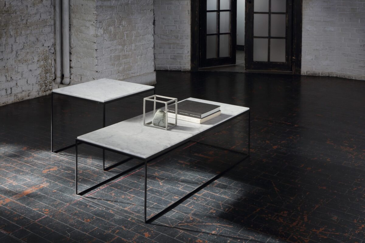 “SLIM MARBLE by Zeusnoto designed with a clean silhouette, contrasting natural marble with modern metal.”
