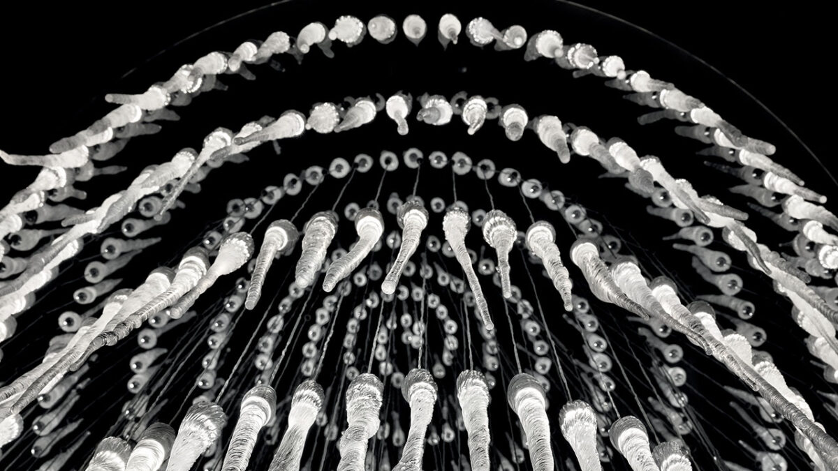Ice Chandelier Reflex luxury Italian glass chandelier with sculptural frozen effect tailored for upscale interiors in Royal Oak Michigan