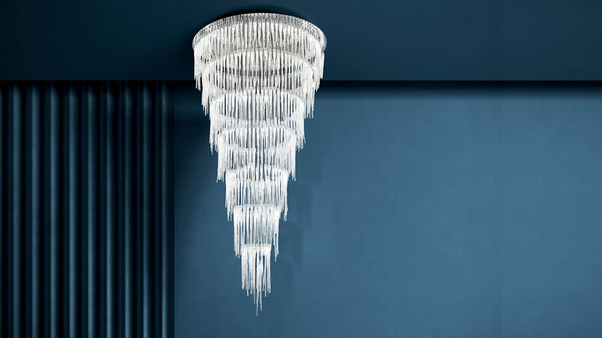 Ice Chandelier Reflex luxury Italian glass chandelier with sculptural frozen effect tailored for upscale interiors in Royal Oak Michigan