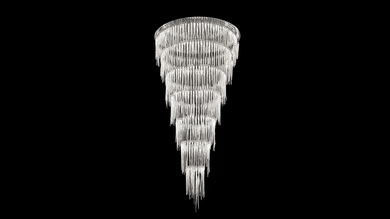 Ice Chandelier Reflex luxury Italian glass chandelier with sculptural frozen effect tailored for upscale interiors in Royal Oak Michigan