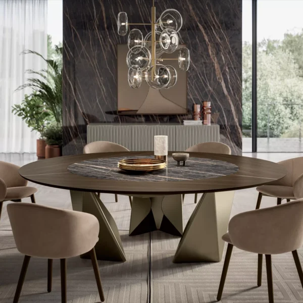 Detail shot of Kaleido by Bontempi highlighting the precision-cut panels and premium finish.