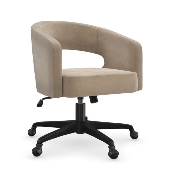 Blythe by Caracole featuring a sleek, upholstered chair with clean lines and tapered legs.