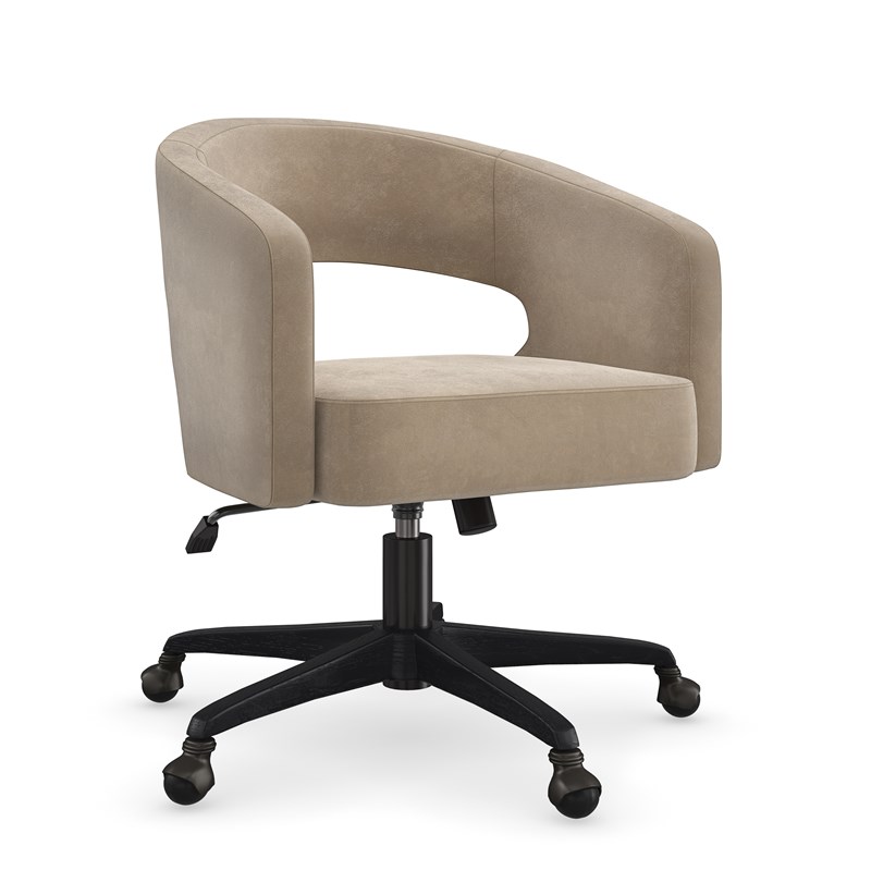 Blythe by Caracole featuring a sleek, upholstered chair with clean lines and tapered legs.