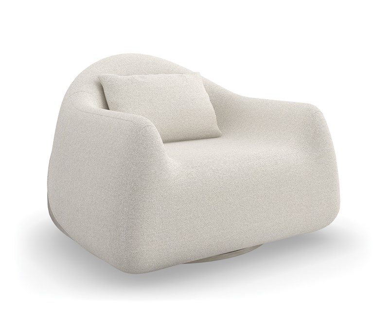 Serenity Swivel Chair by Caracole with smooth 360-degree swivel and plush cushioning.