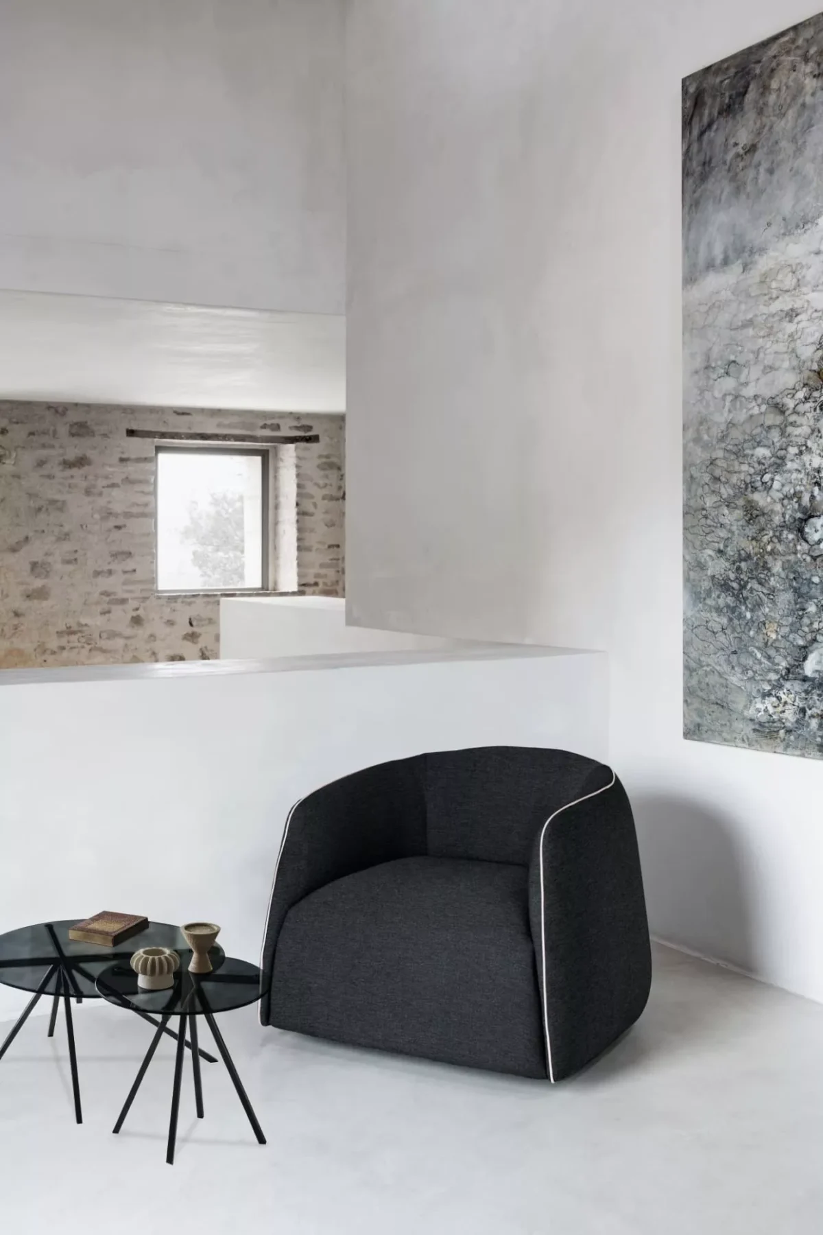 “Ray by Bontempi contemporary Italian lounge chair in Birmingham, Michigan showroom”