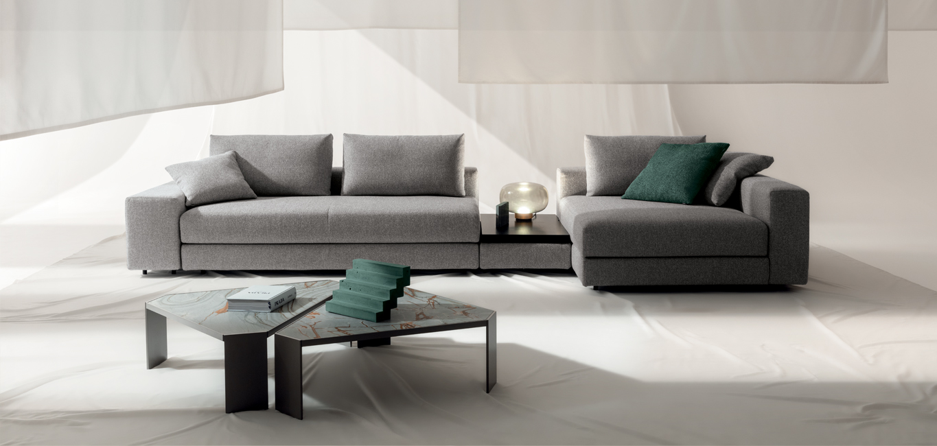 Elegant Cuba Plain sofa by Nicoline in soft leather with a modern low-profile design.