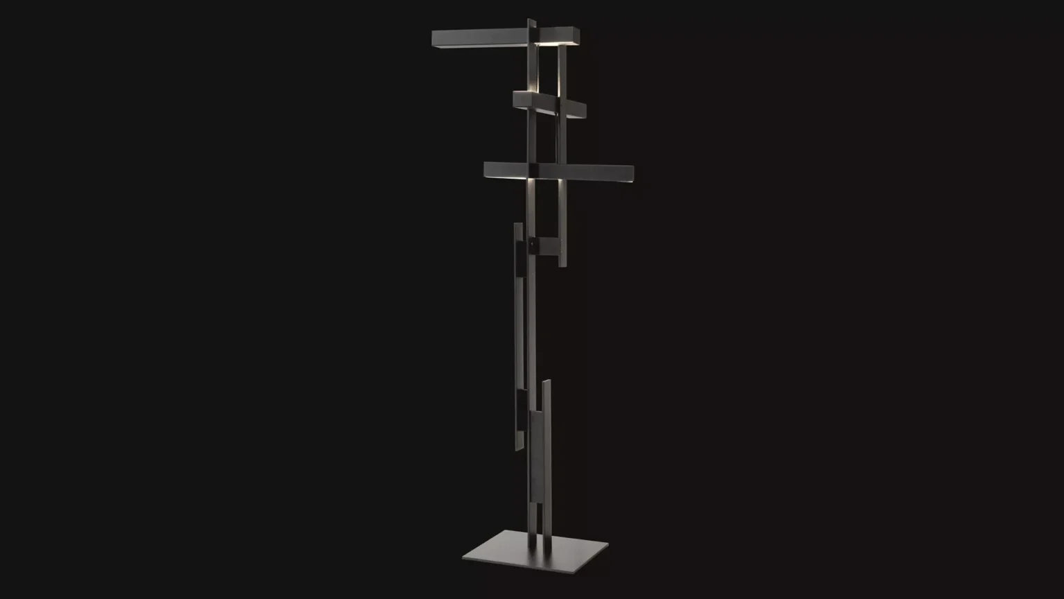 “Las by Oluce minimalist Italian lamp – sleek desk lamp with angular profile and matte metal finish”