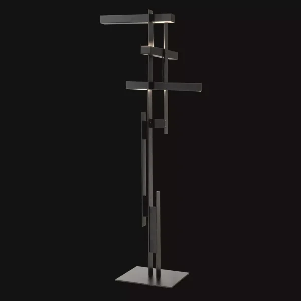 “Las by Oluce minimalist Italian lamp – sleek desk lamp with angular profile and matte metal finish”