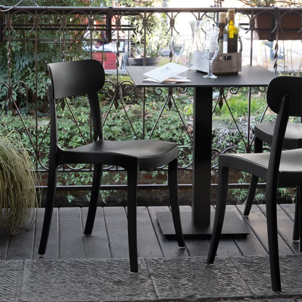 “Side view of LOCANDA by Connubia – contemporary wood chair with minimalist design”
