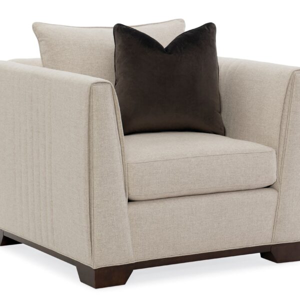 Stylish and sophisticated modern accent chair featuring clean lines and luxurious upholstery, perfect for upscale interiors in Royal Oak, Michigan.