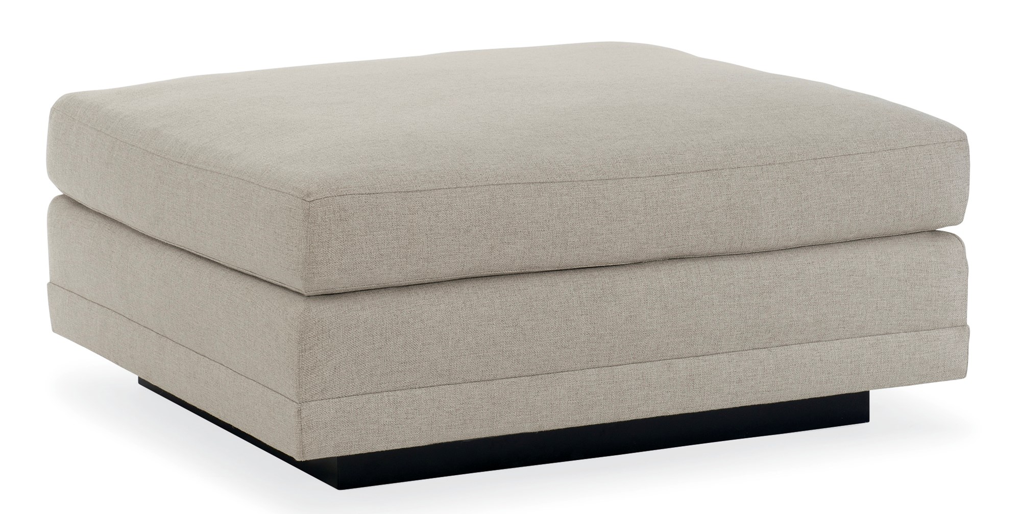 Elegant and versatile Fusion Ottoman by Caracole, featuring a sleek design and luxurious upholstery, perfect for adding comfort and style to any room.